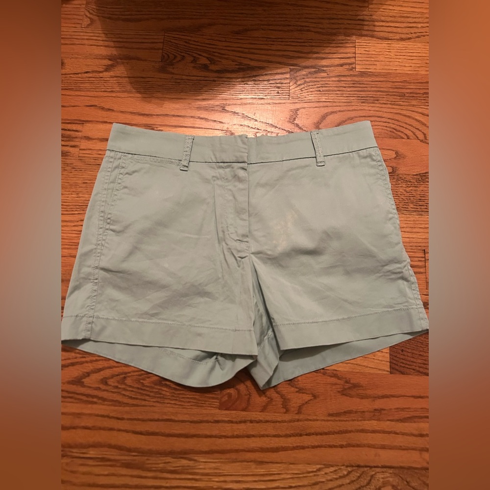 J. Crew Women's Sz 4 Turquoise Casual Summery Preppy Cotton Blend Chino Shorts
